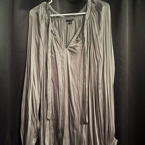 Torrid Gray Satin Blouse